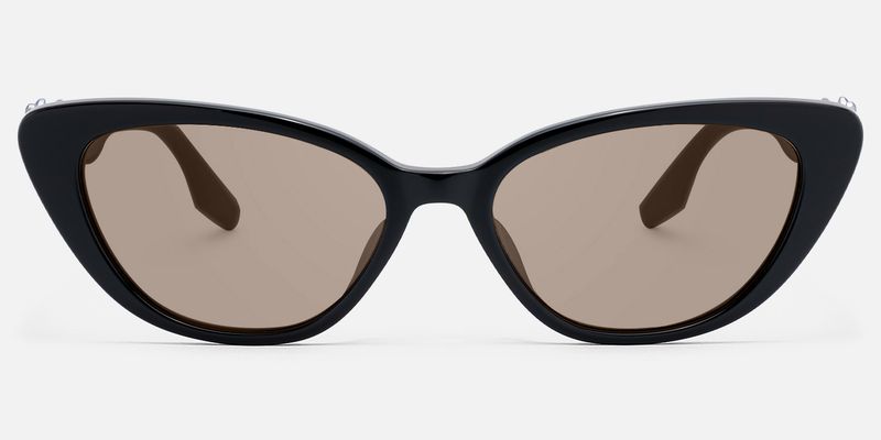 No Fate - Oversized Black Amber Cat Eye Shades | Vooglam