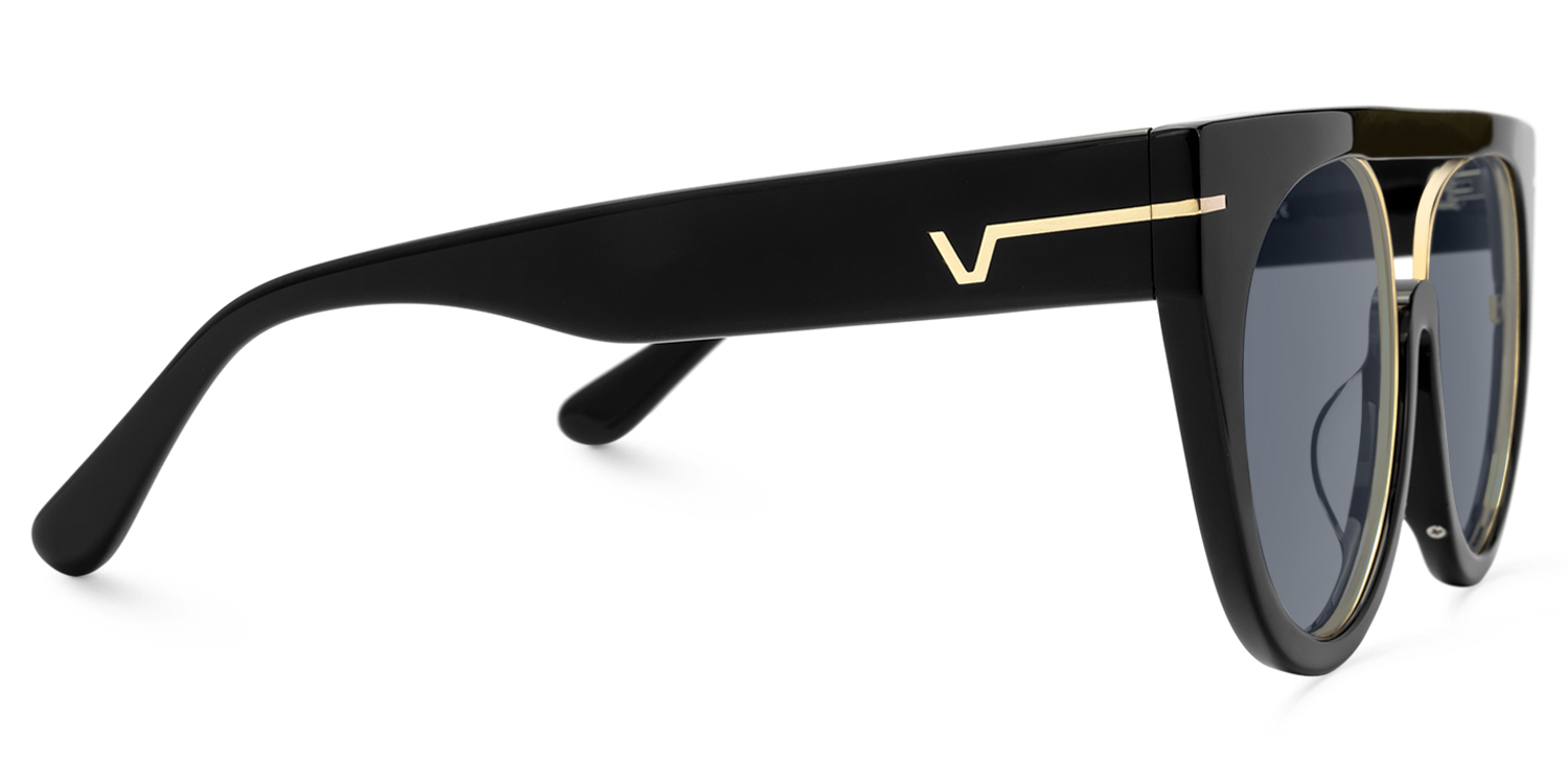 Patrice - Aviator Black Sunglasses - 5