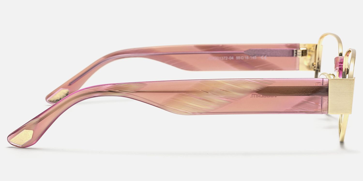 Nyame - Rectangle Gold Eyeglasses | Vooglam Side View
