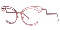 Maggie - Cat Eye Pink Eyeglasses | Vooglam Front View