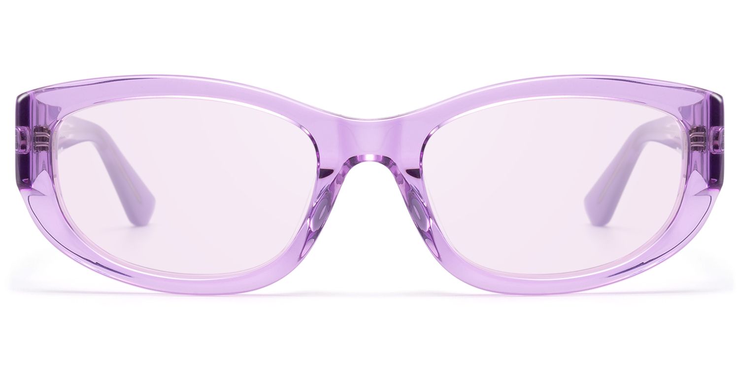 Bubble - Clear Lavender Oval Rectangle Sunnies by Vooglam Product Details 1