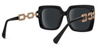 Dascha - Square Black Sunglasses | Vooglam Side View