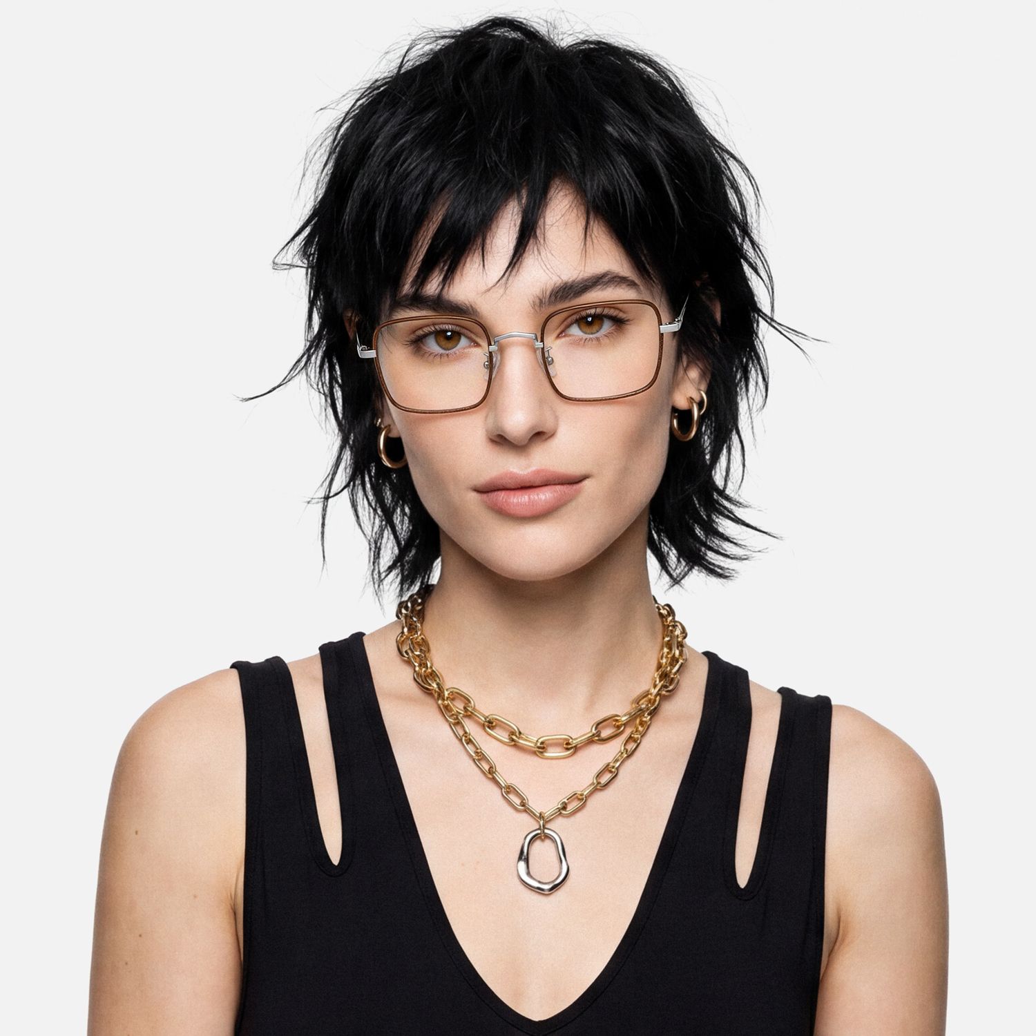 Explore the design story of Arc - Square Brown Eyeglasses | Vooglam