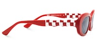 SHHHH~ - Oval Red Sunglasses - 5