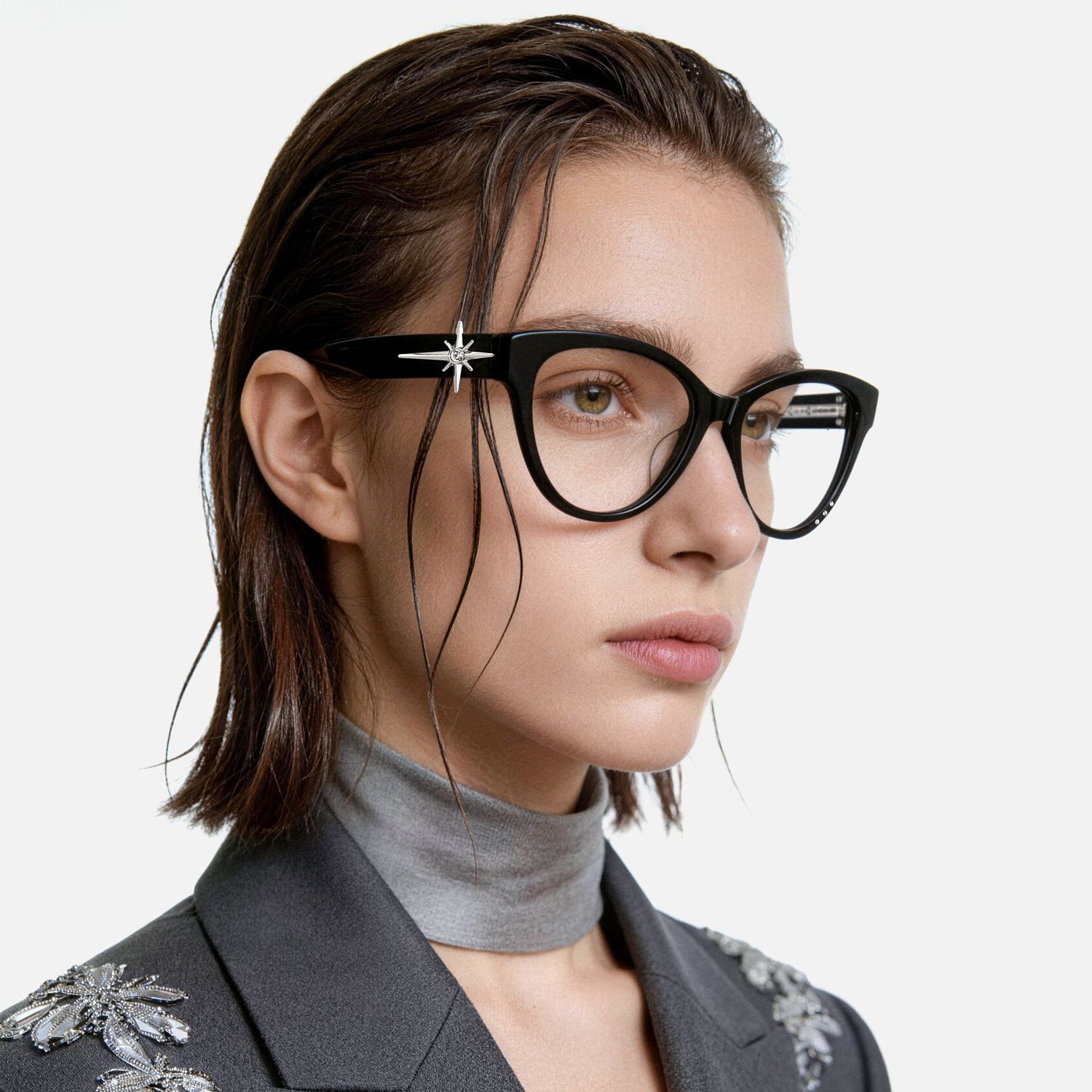 Explore the design story of Shine in silence - Cat Eye Black Eyeglasses | Vooglam