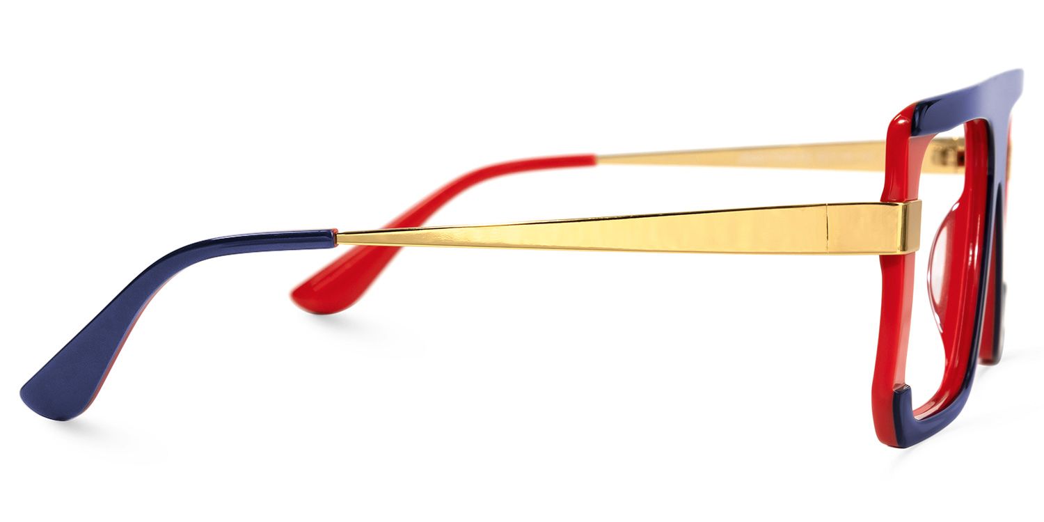Damiano - Aviator Blue/Red Two-tone Eyeglasses product detail 4