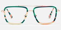 Isla - Aviator Multicolor Eyeglasses | Vooglam Angle View