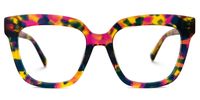 Daruka - Square Floral Eyeglasses | Vooglam Angle View