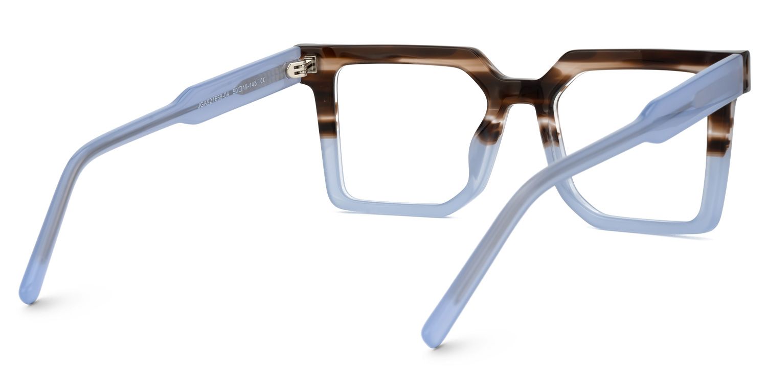 Nadie - Square Brown/Blue Eyeglasses | Vooglam Side View