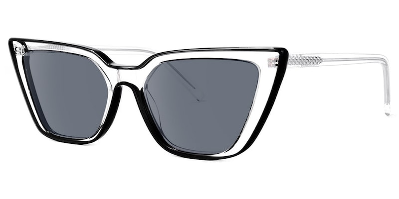 Lyuba - Rectangle Black Sunglasses
