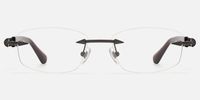 Fracture - Black & Red Rimless Spike Glasses | Vooglam Angle View