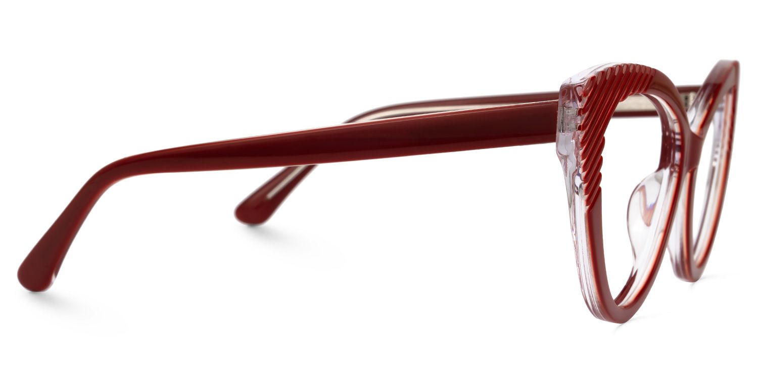 Danail - Cat Eye Red Eyeglasses | Vooglam 4