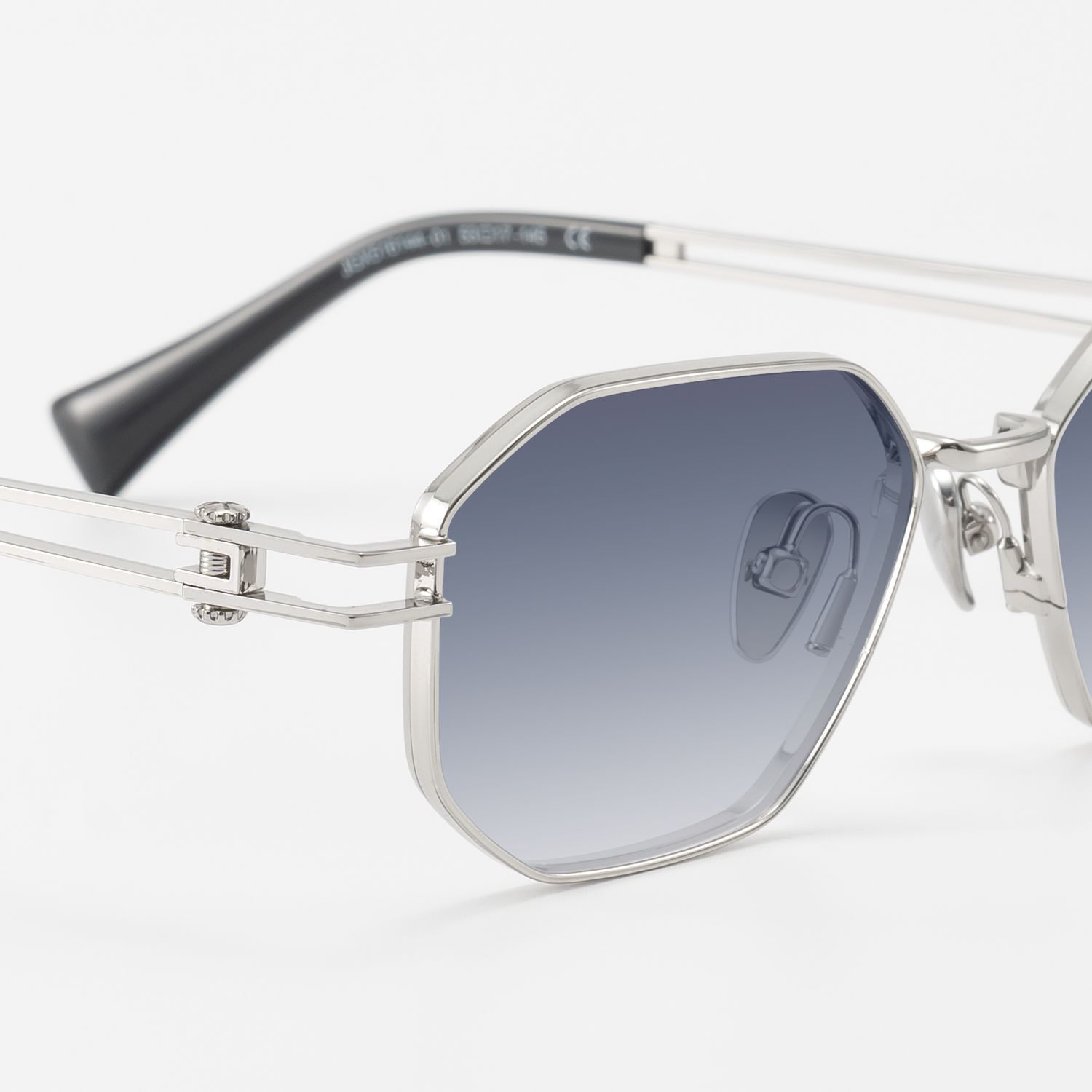 Loos - Silver Geometric Double Wire Sunglasses | Vooglam Design Details