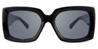 Borislav - Rectangle Black Sunglasses | Vooglam Angle View