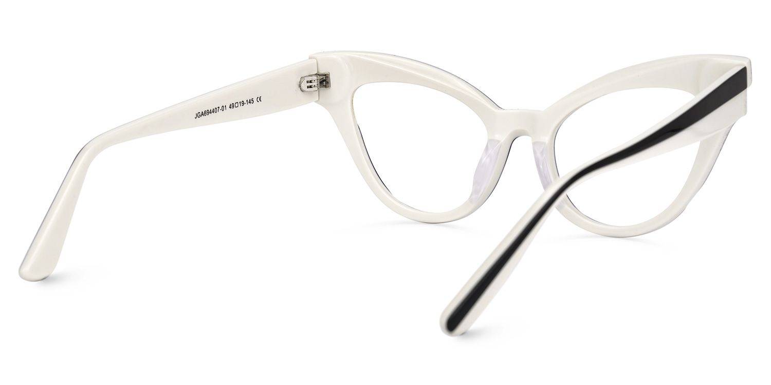 Daveigh - Cat Eye Black/White Eyeglasses | Vooglam Side View