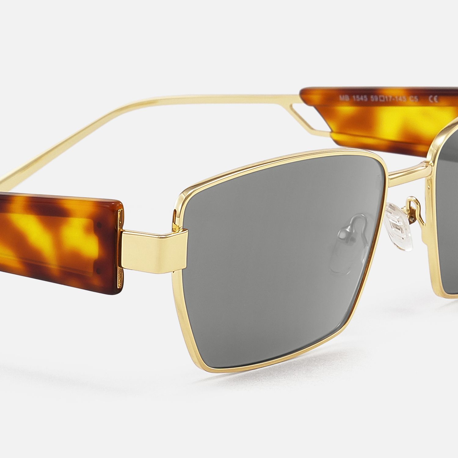 Rogue - Rectangle Gold Sunglasses | Vooglam Design Details