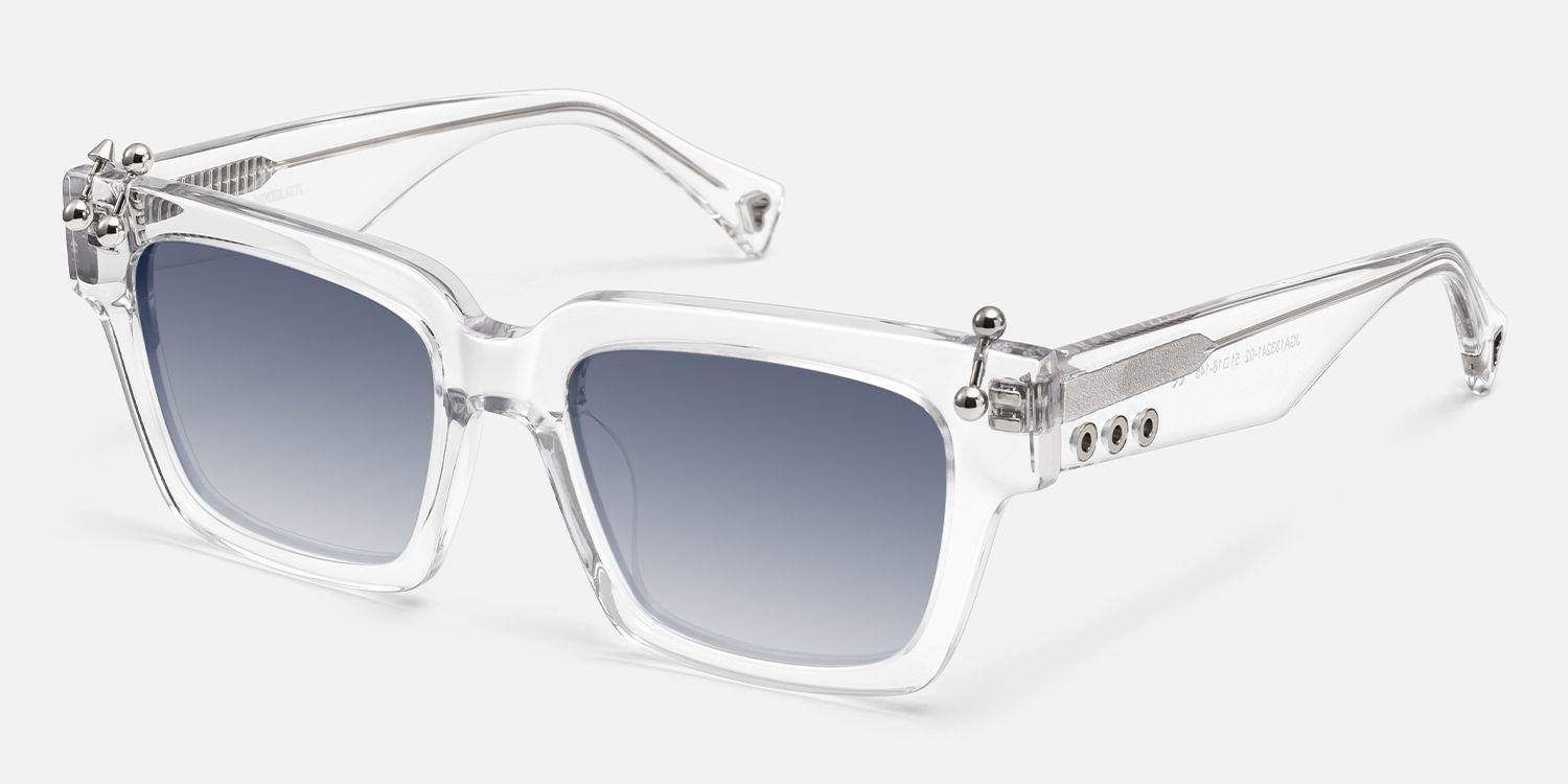 PIERCE - Square Transparent Sunglasses | Vooglam Front View