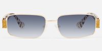 Alexandra - Rectangle Gold Sunglasses| Vooglam Angle View