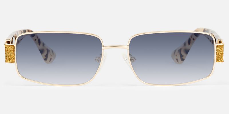Alexandra - Rectangle Gold Sunglasses