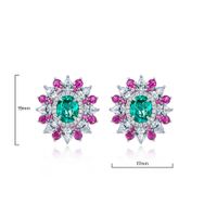 Elegant Sunflower Emerald Green Pierced Earrings | Vooglam Angle View