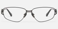 Spine - Geometric Metal Grey Eyeglasses | Vooglam Angle View