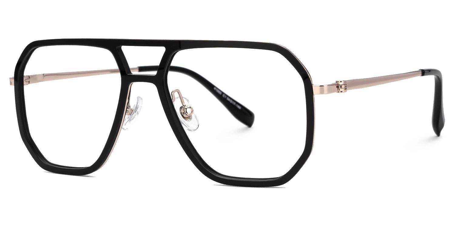 Galdesa - Aviator Black Eyeglasses | Vooglam Front View
