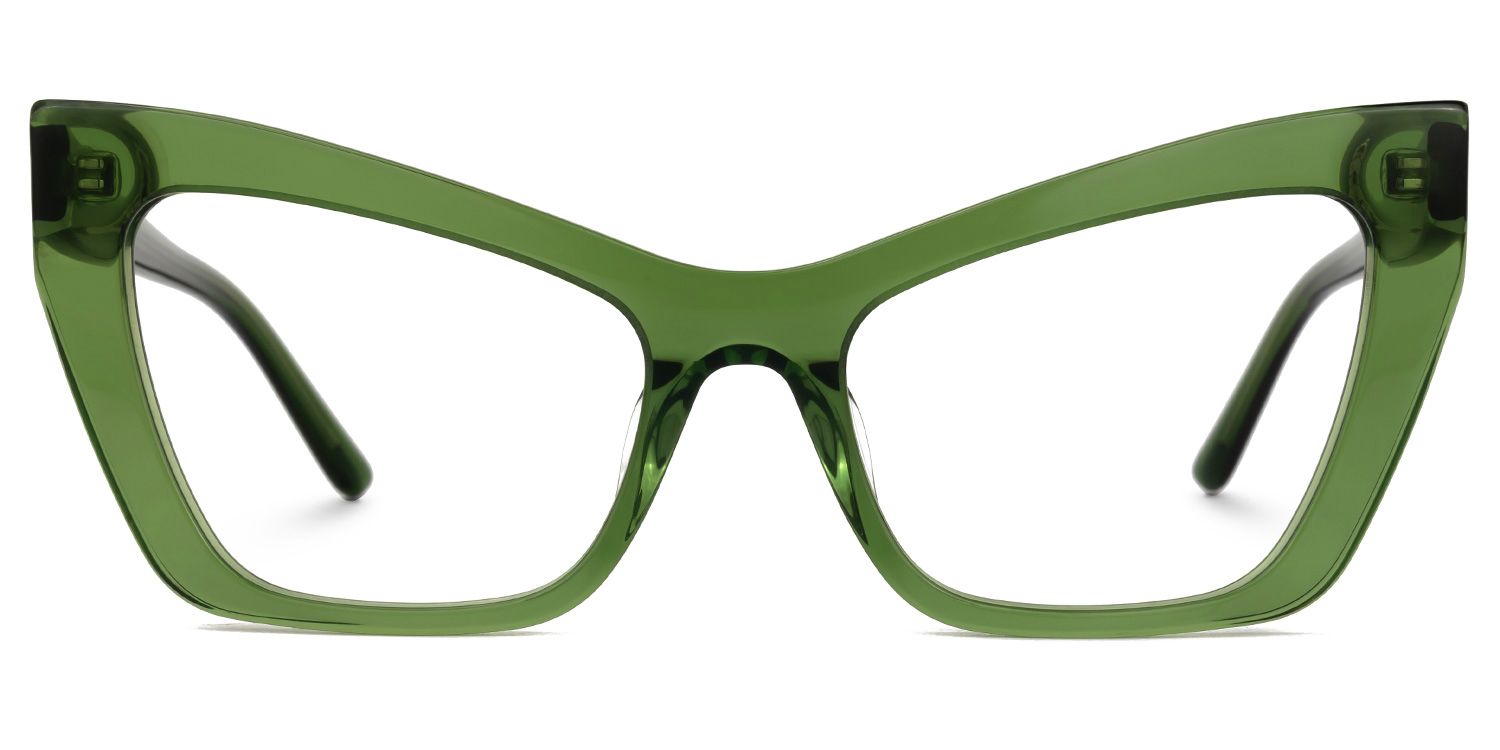 Bader - Cat Eye Green Retro-Inspired Eyeglasses | Vooglam Angle View