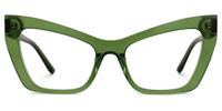 Bader - Cat Eye Green Retro-Inspired Eyeglasses | Vooglam Angle View