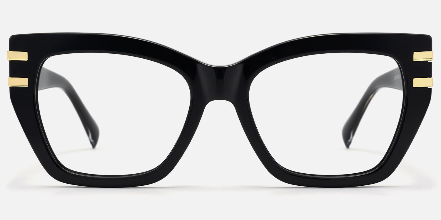 Warrior - Butterfly Black Eyeglasses | Vooglam Angle View