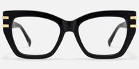 Warrior - Butterfly Black Eyeglasses | Vooglam Angle View