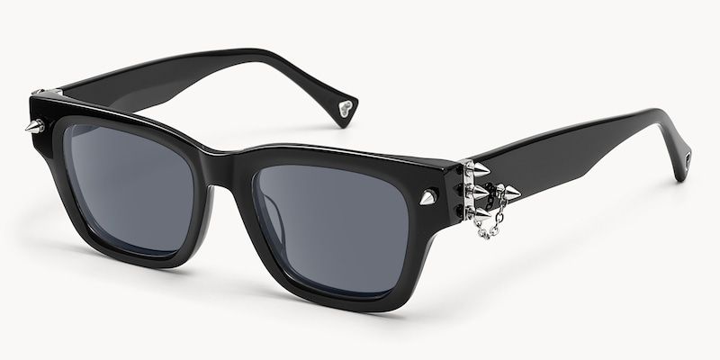 Stud - Rectangle Black Sunglasses