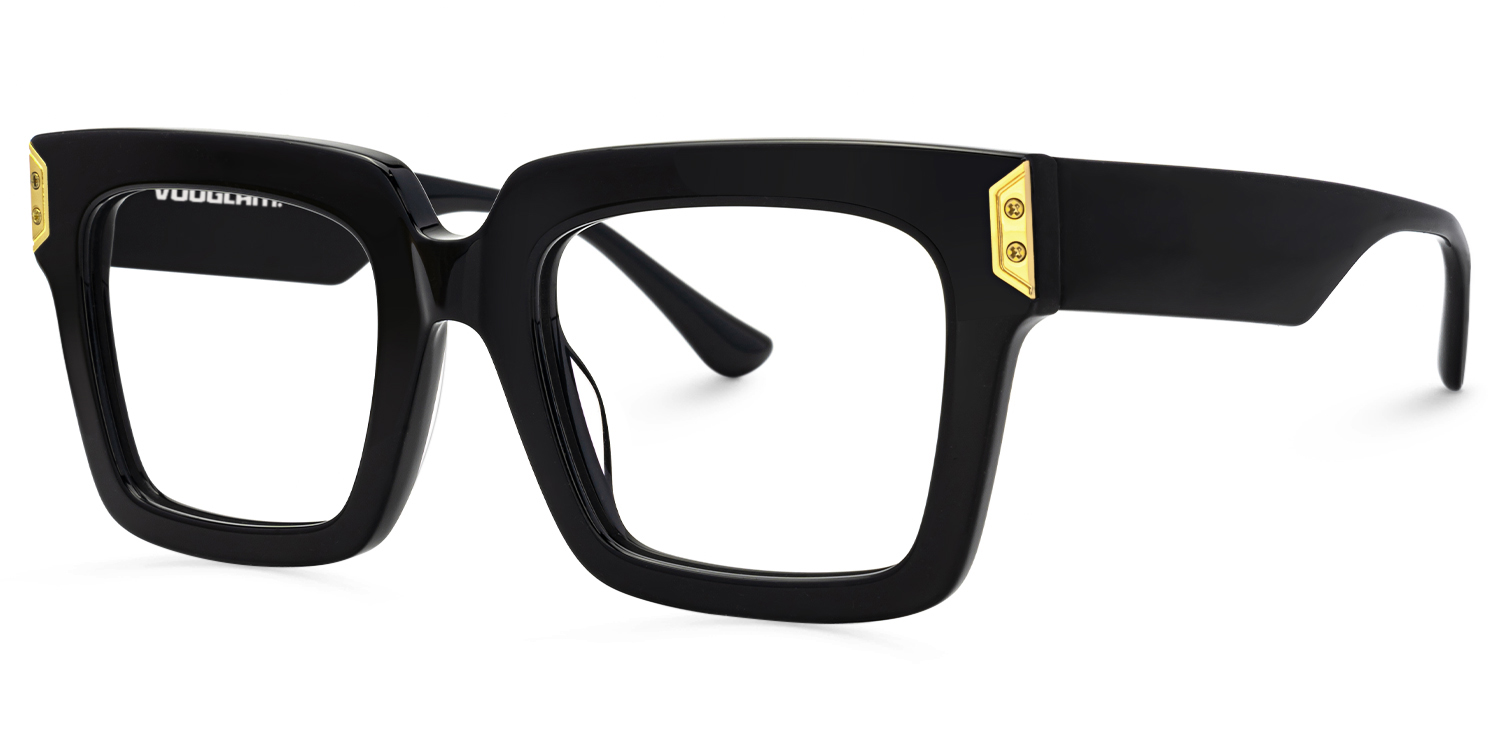 Daiane - Square Black Eyeglasses