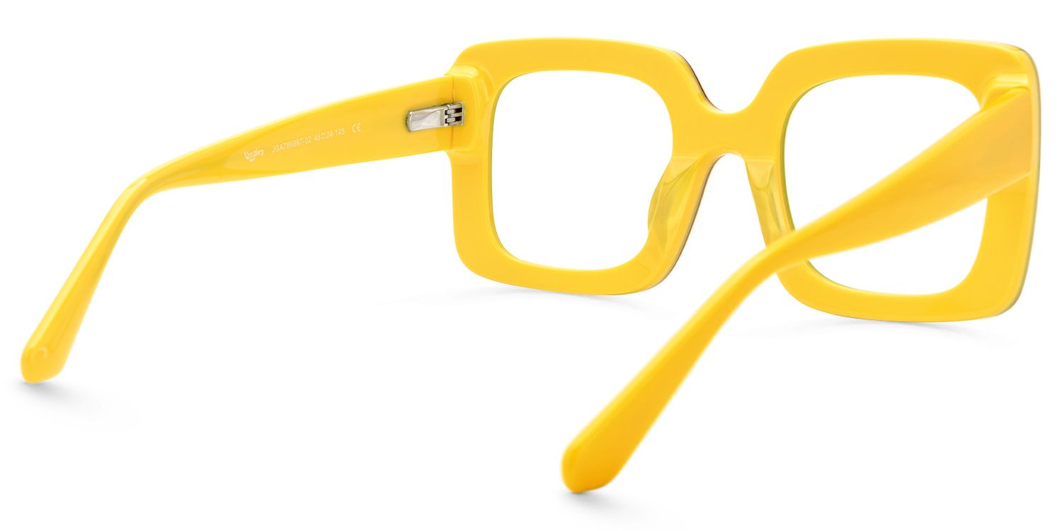 Esadowa - Square Yellow Eyeglasses | Vooglam Side View