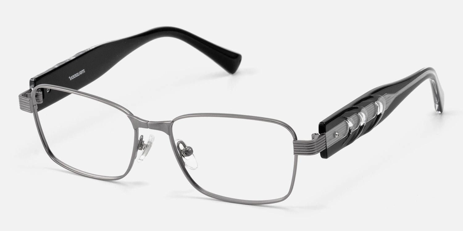 Toyo - Gunmetal Glasses with Visible Wire Core | Vooglam Front View