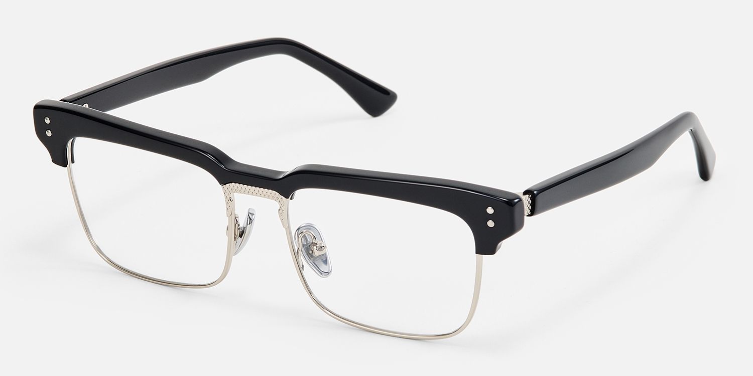 Paley - Browline Black Eyeglasses | Vooglam Front View