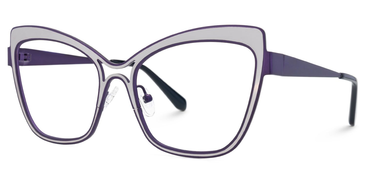 Eleuterio - Butterfly Purple Eyeglasses | Vooglam Front View