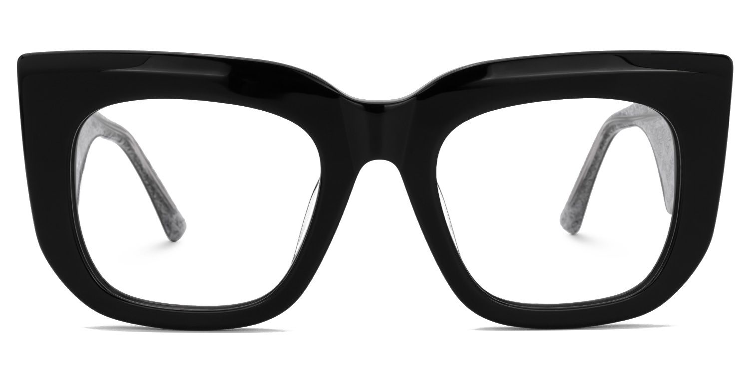 Hakulani - Square Black Eyeglasses | Vooglam Angle View