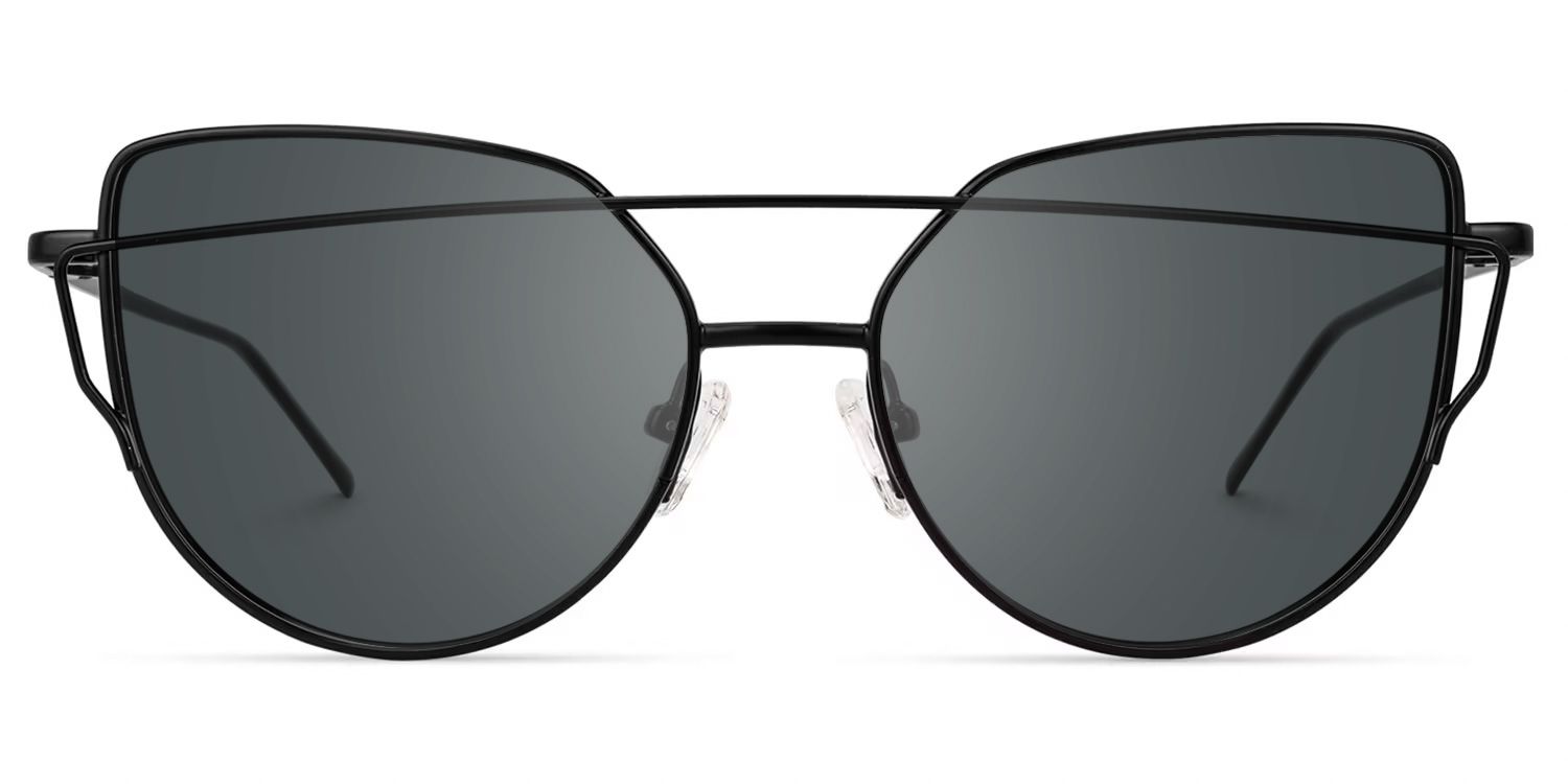 Selina - Aviator Black Sunglasses | Vooglam Angle View