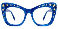 Adoracion - Butterfly Blue Eyeglasses | Vooglam Angle View