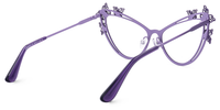 Elkan - Cat Eye Purple Eyeglasses | Vooglam Side View