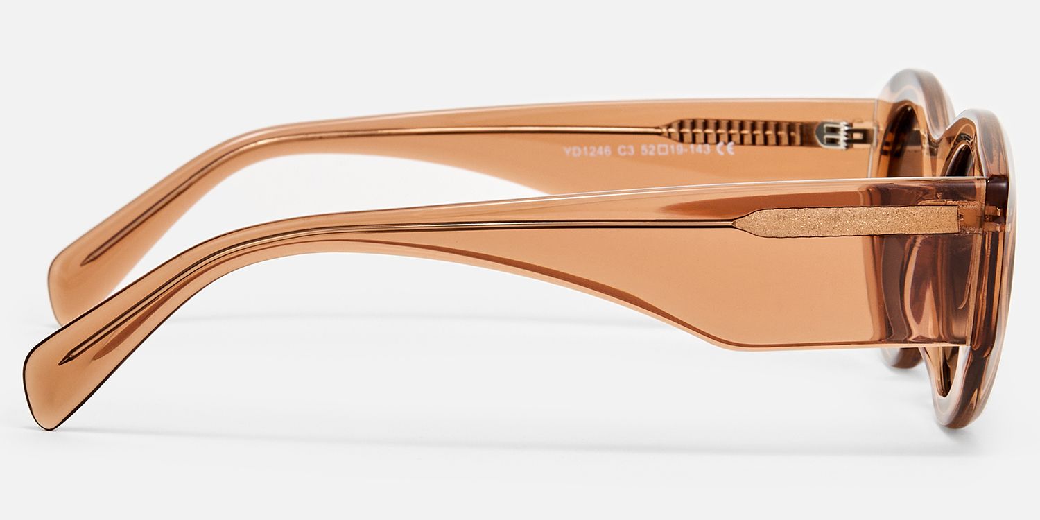 Aura - Cat Eye Champagne Sunglasses | Vooglam Side View