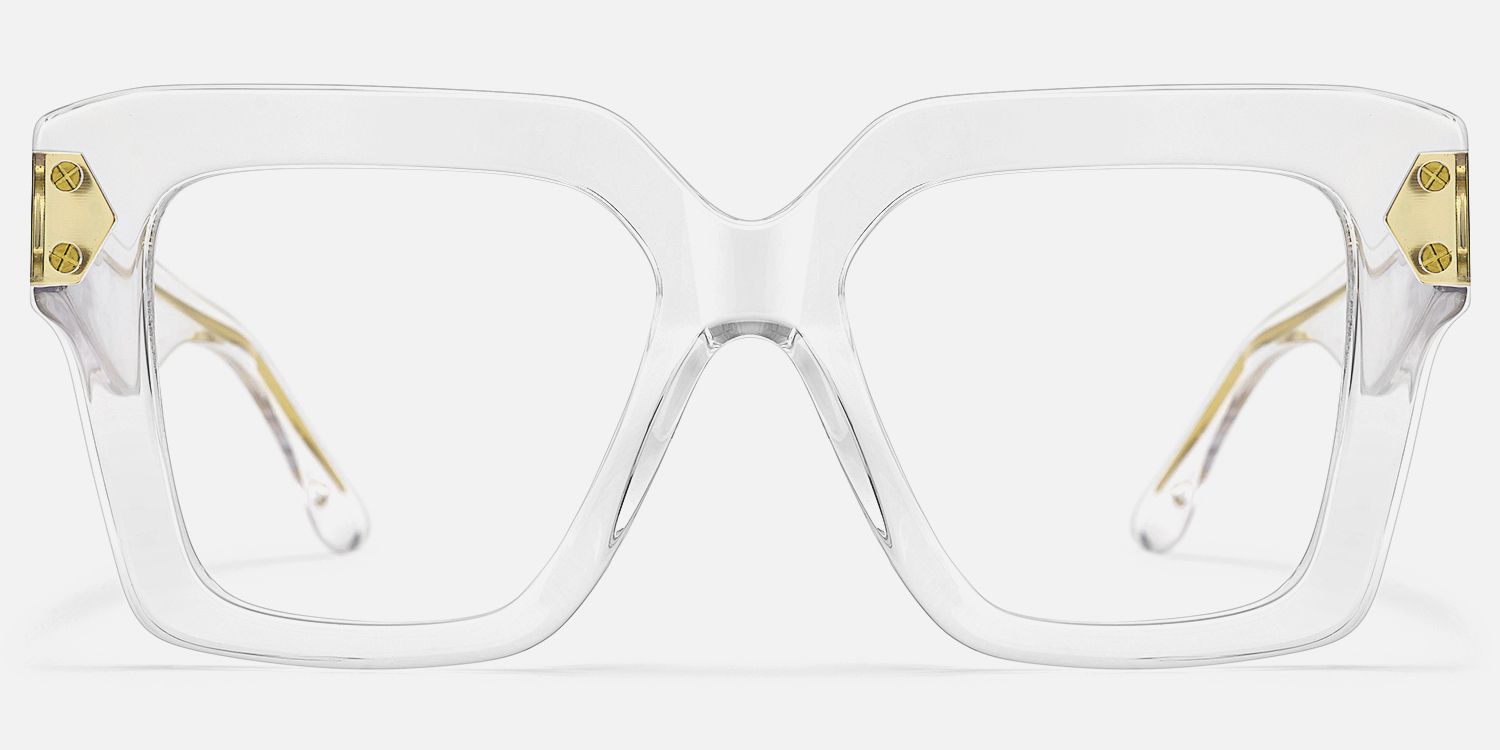 Azania - Square Crystal Eyeglasses | Vooglam Angle View