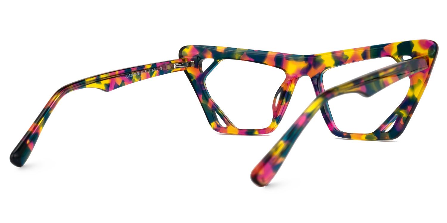 Cadogan - Cat Eye Floral Eyeglasses | Vooglam Side View