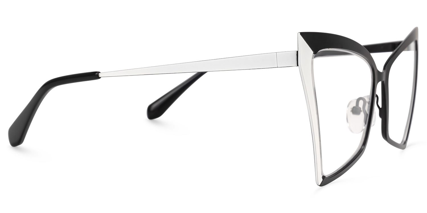 Ekram - Butterfly Black/White Eyeglasses | Vooglam 4