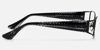 Wren - Unique Metal Rim Rectangle Black Glasses | Vooglam Side View