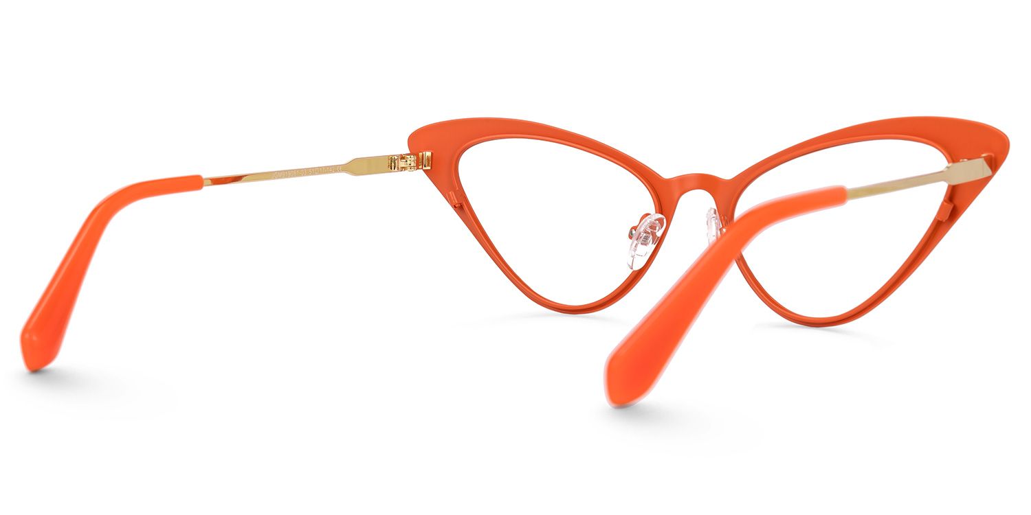 Fachtna - Cat Eye Orange/Gold Eyeglasses | Vooglam Side View