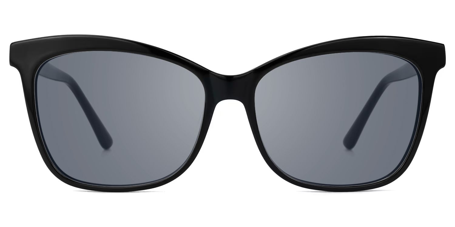 Alfven - Bold Black Sunglasses Butterfly Shaped by Vooglam - Angle View