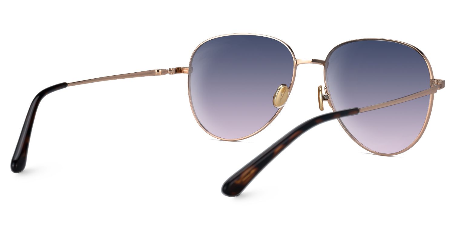 Elsbeth - Aviator Gold Sunglasses | Vooglam Side View