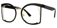 Adelita - Square Black Eyeglasses | Vooglam Front View