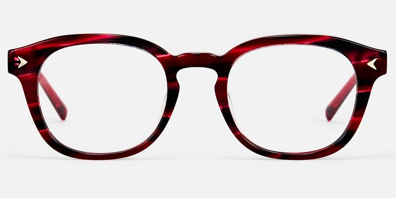 Laksha - Round Red Eyeglasses